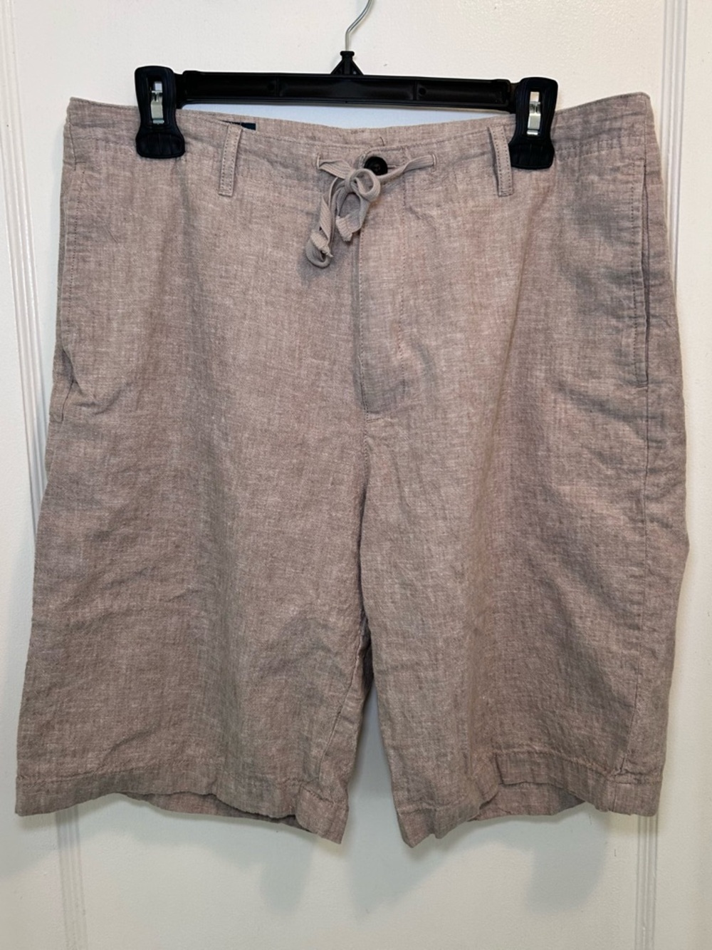Perry Ellis Linen & Cotton Chinchilla Beige Drawstring Shorts Men’s Size 32